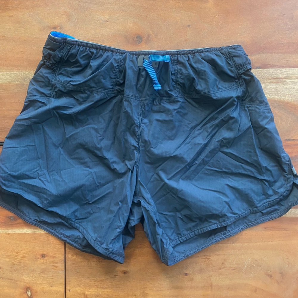 Men’s Black Diamond Black Running Shorts with Blue Trim